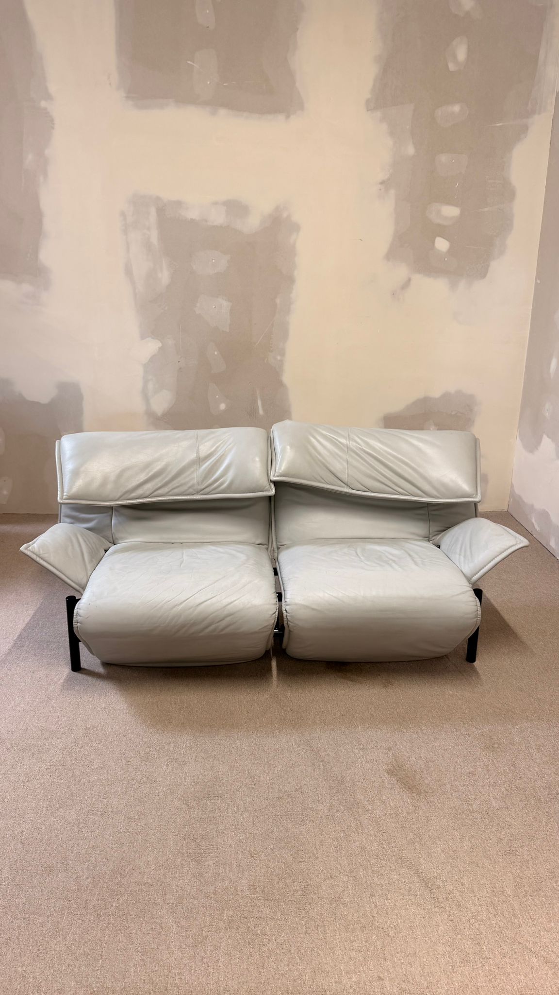 Cassina Veranda Leder Sofa von Vico Magistretti 80er Jahre