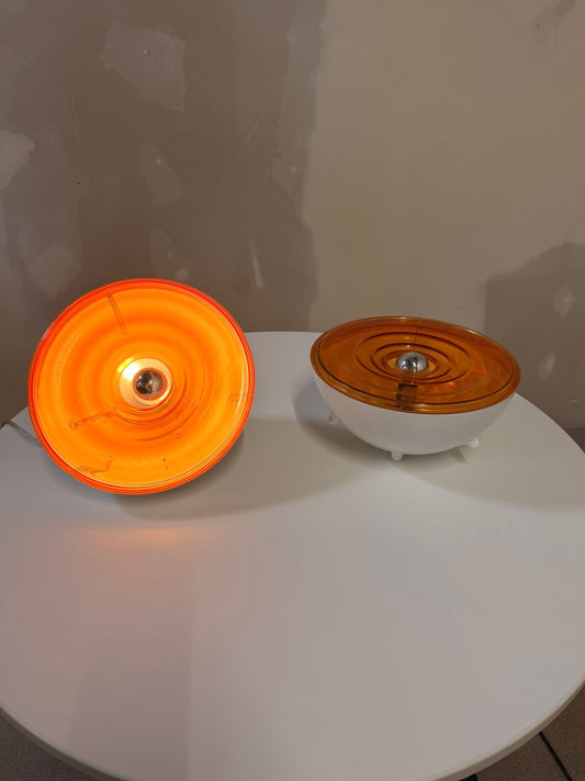 Vintage Space Age Tischlampe aus Frankreich, 70`s, orange