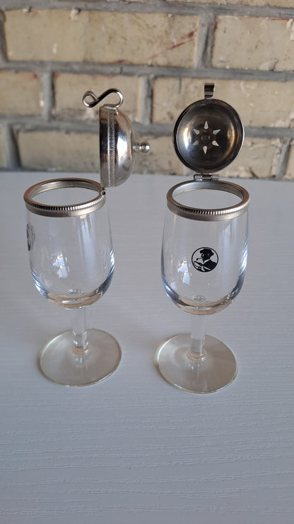 2er Set Vintage Appenzeller Alpenbitter Schnapsgläser