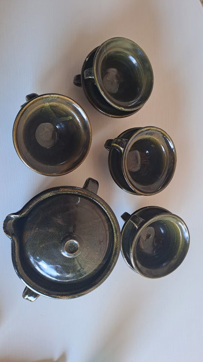 Vintage Keramik Geschirrset Studiokeramik 70er Jahre
