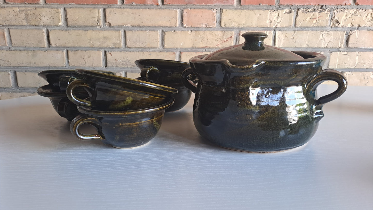 Vintage Keramik Geschirrset Studiokeramik 70er Jahre