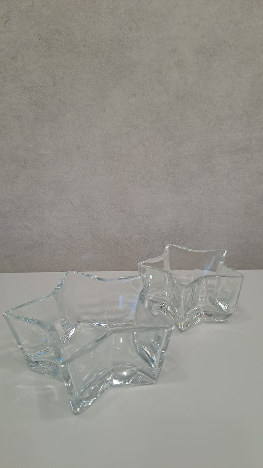 2er Set weihnachtliche Sternschalen von Saphira Glas Design