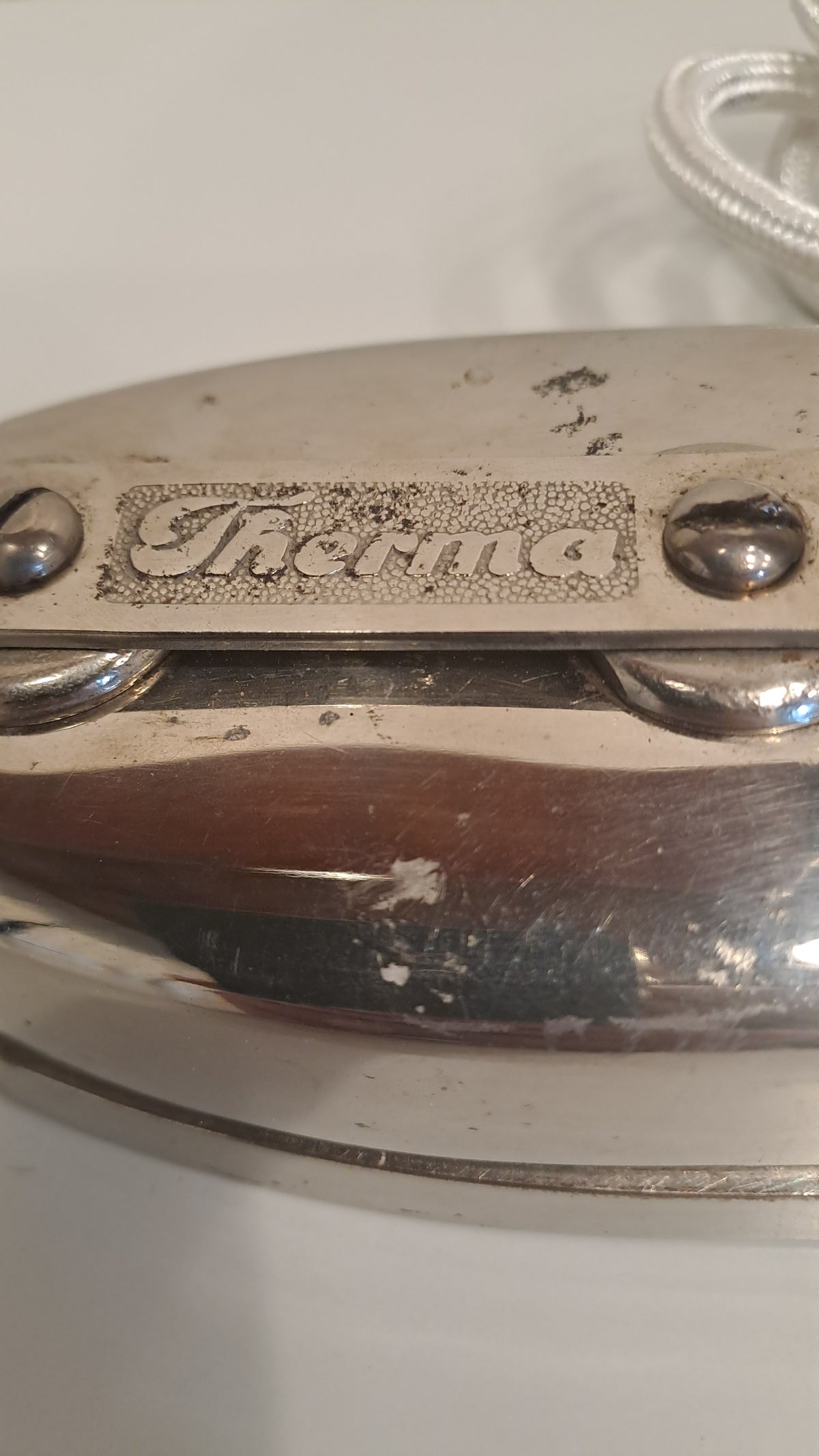 Antikes Schweizer Therma Bügeleisen aus Schwanden (Glarus)