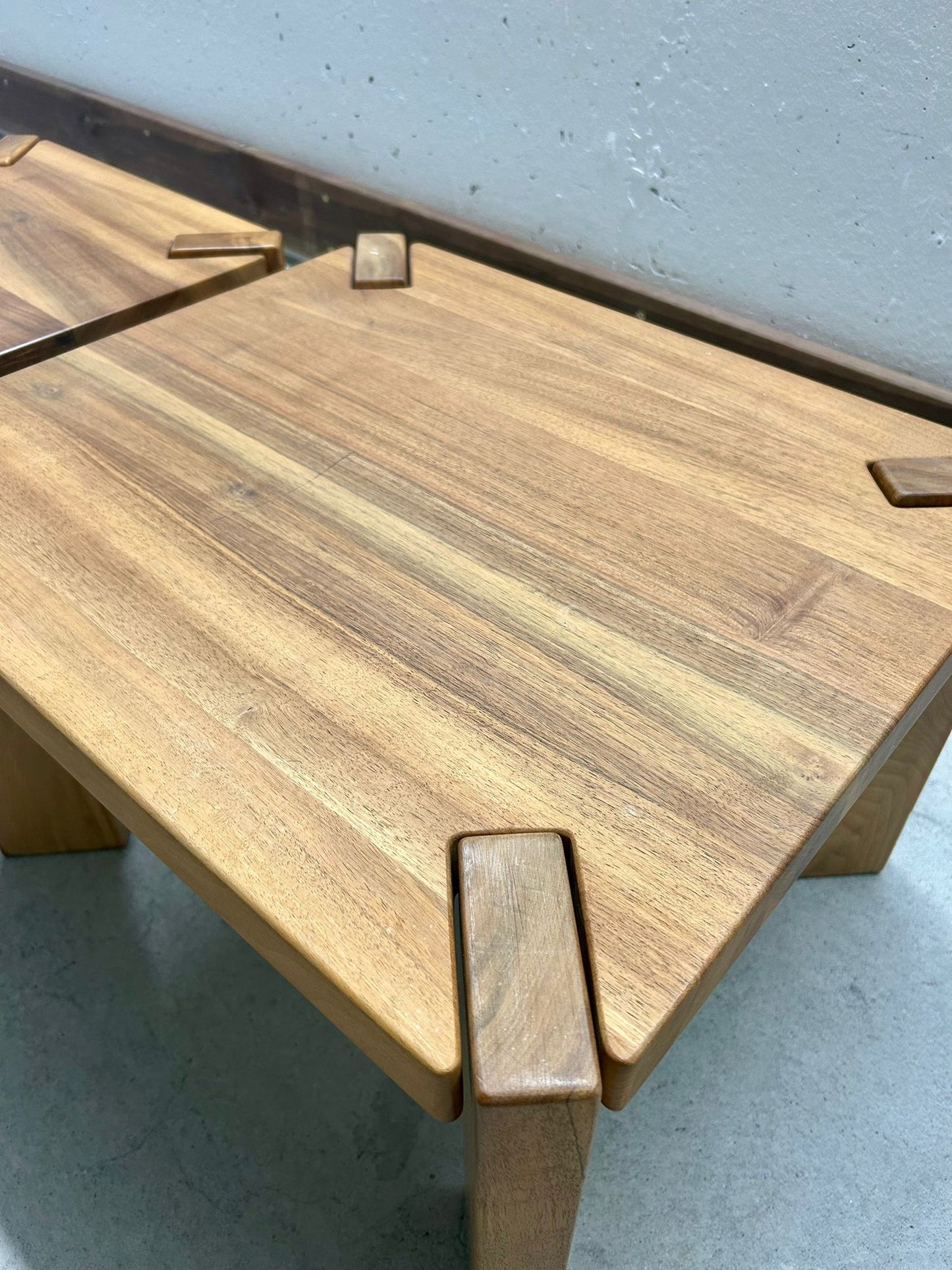 2er Set Holz Beistelltisch Massiv Vintage Couchtisch