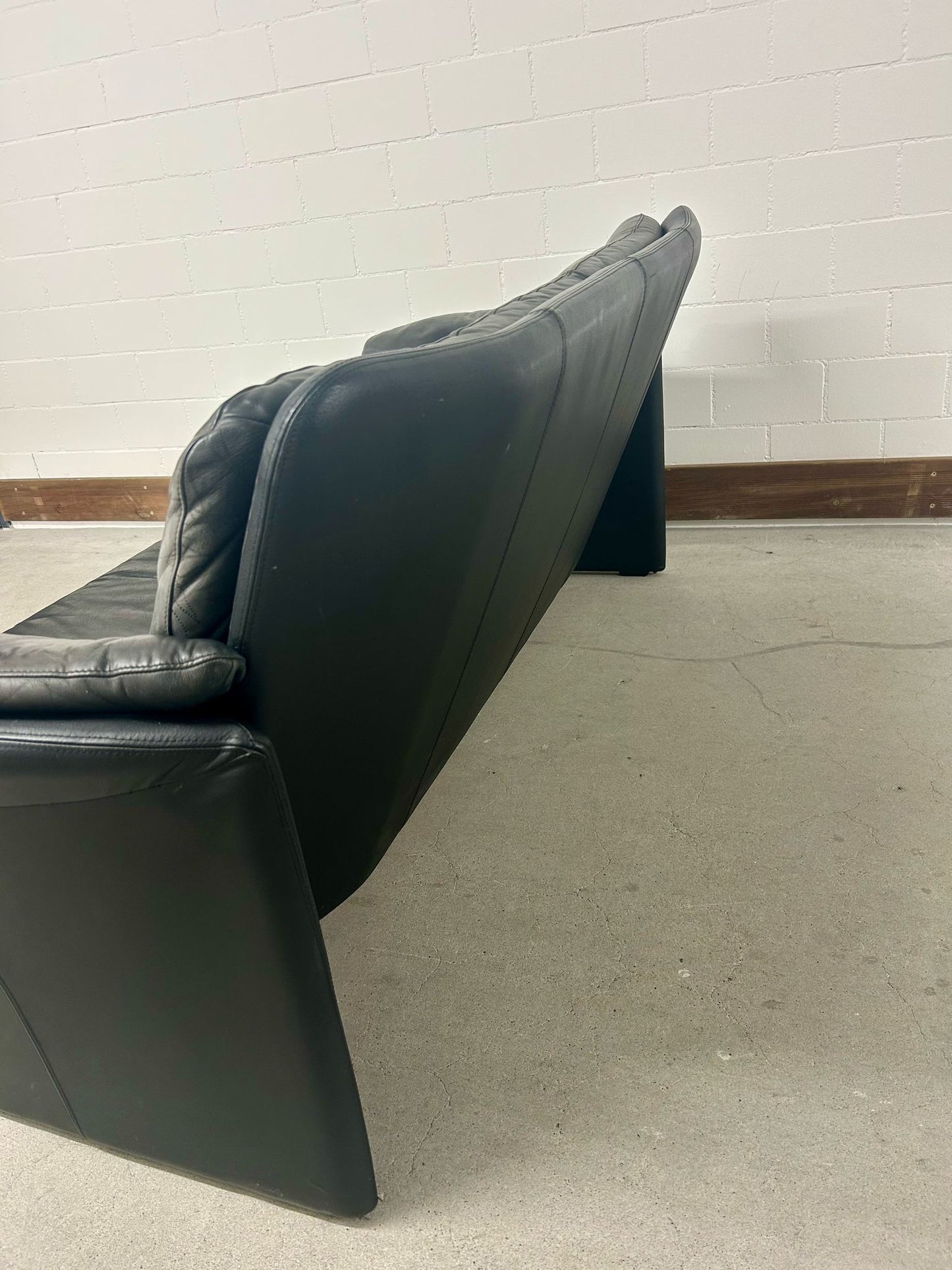 Leolux Leder Sofa Schwarz/GrauVintage Retro 80er Jahre