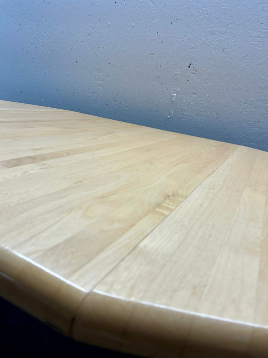 6 Eckiger Esstisch Erle mit 2 Einlegeplatten stabil Tisch