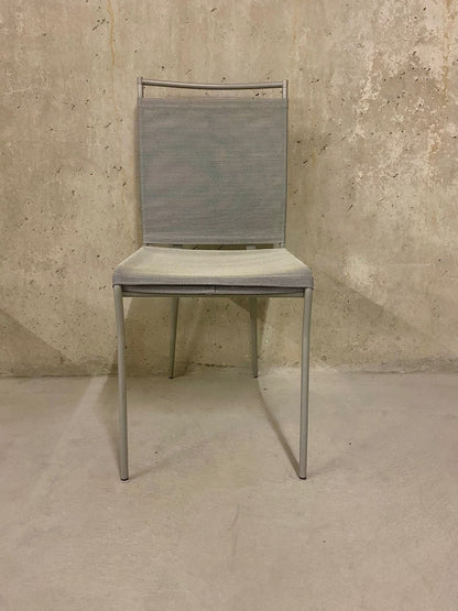 4er Set Moderne Esszimmerstühle, Stoff/Metall, grau, Stühle
