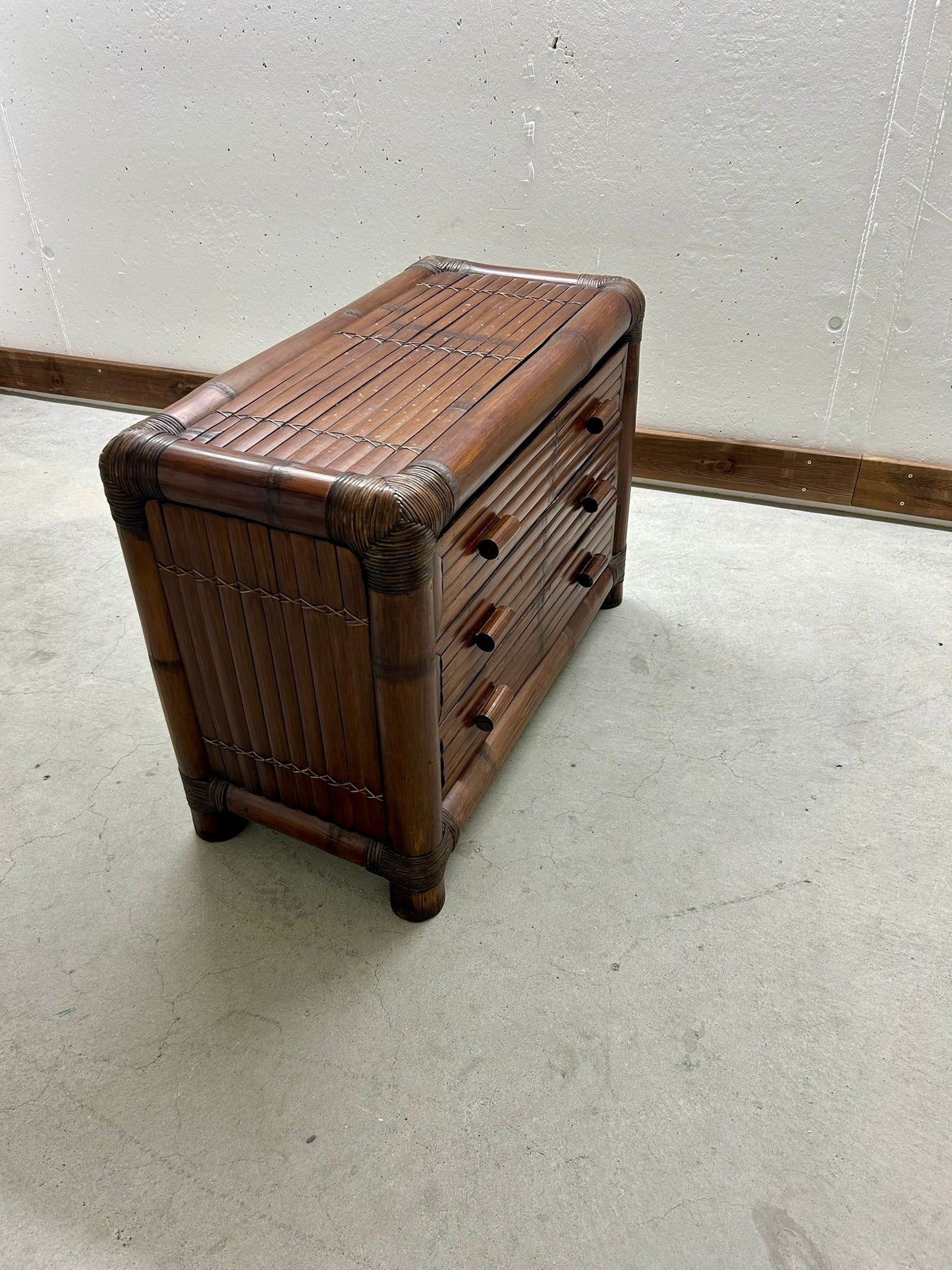 Italienische Kommode aus Bambus und Rattan 1960er