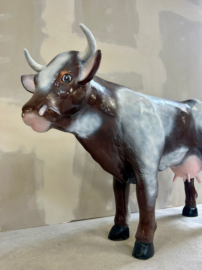 Deko Kuh Figur Lebensgross braun/weiss Garten Aussteller