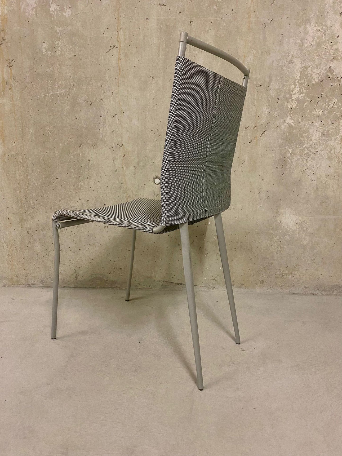4er Set Moderne Esszimmerstühle, Stoff/Metall, grau, Stühle