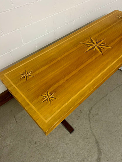 Vintage Couchtisch Salontisch mit Sternmuster Intarsien