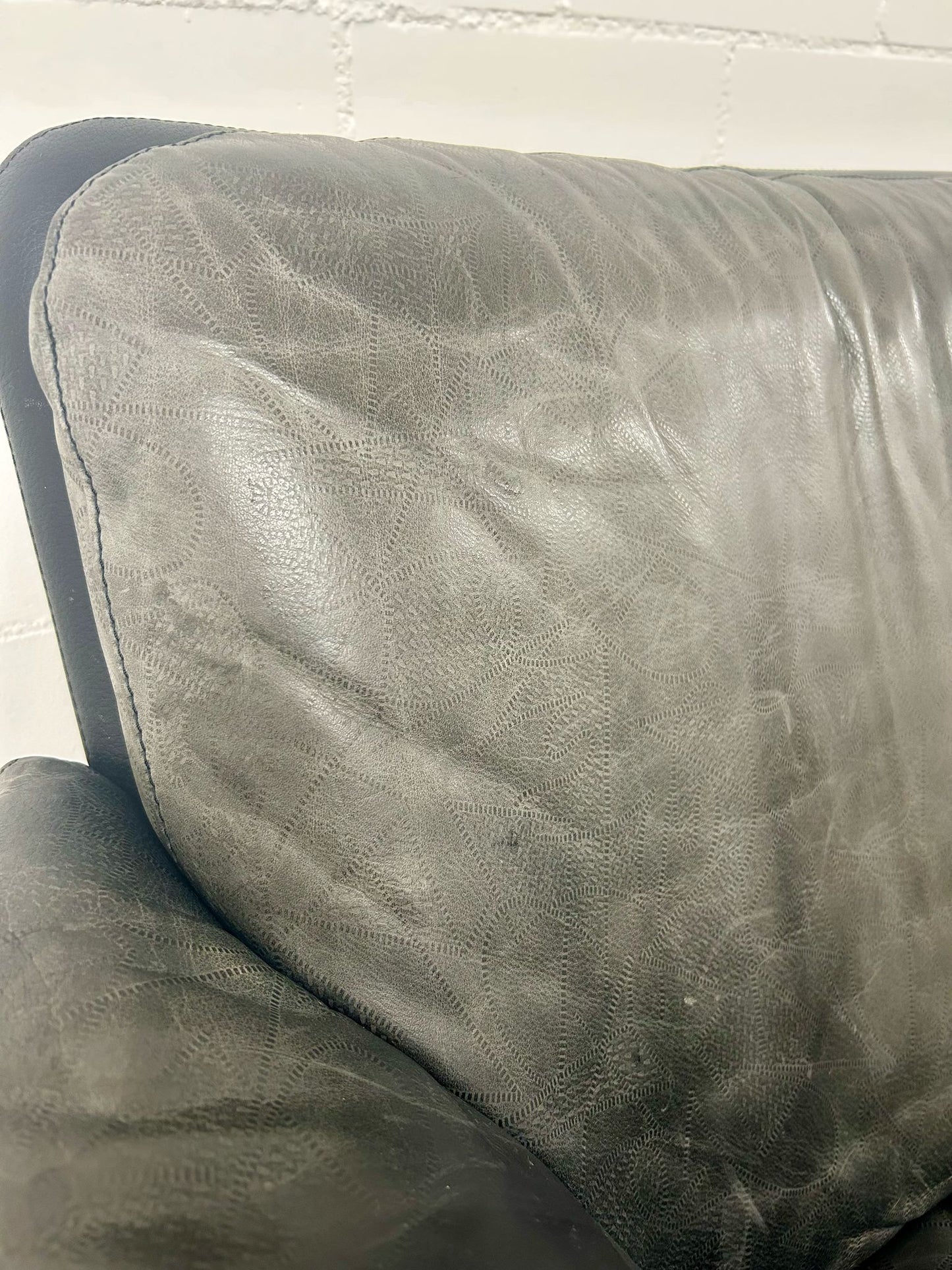 Leolux Leder Sofa Schwarz/GrauVintage Retro 80er Jahre