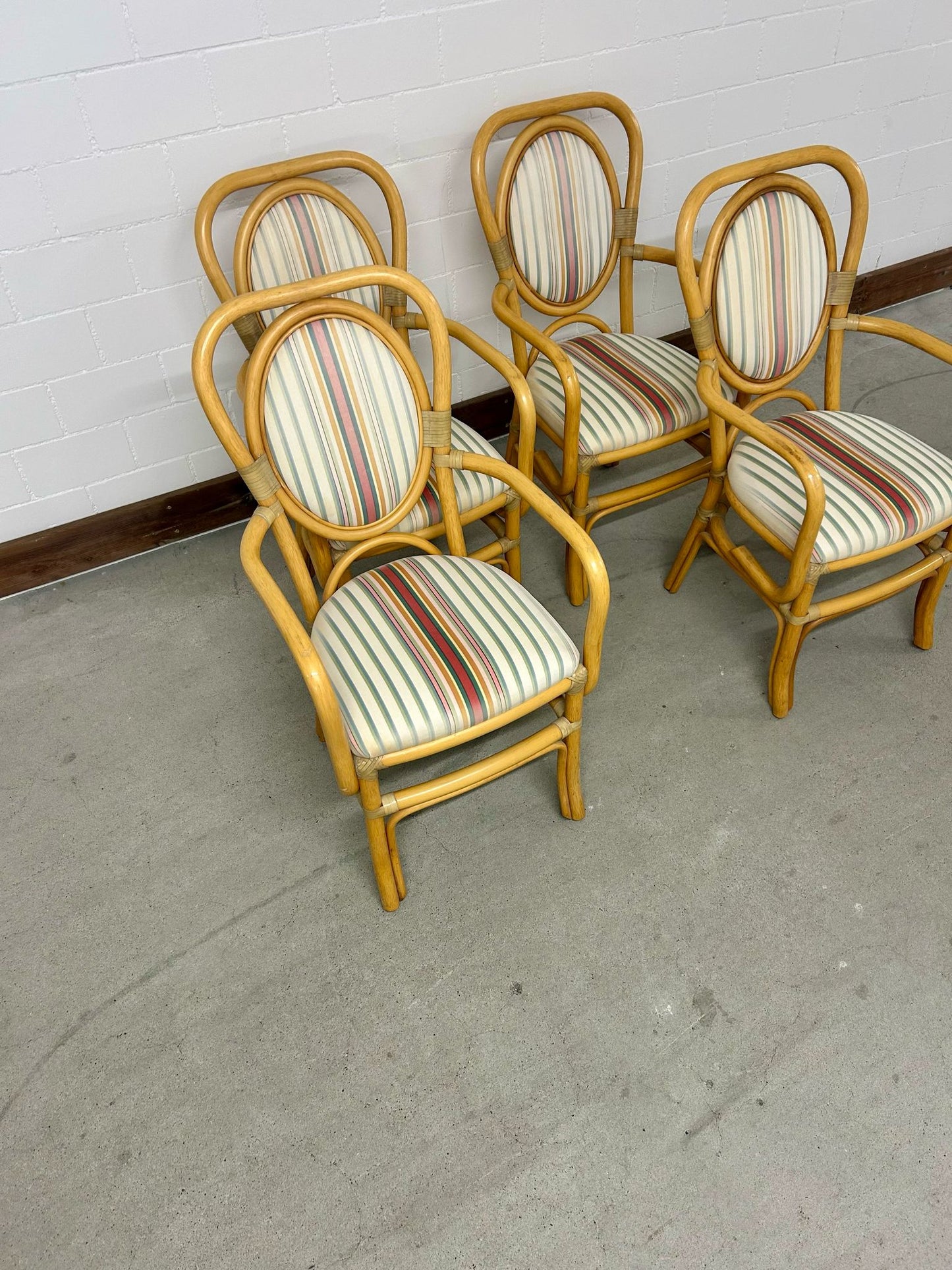 4 Bambus Stühle Esszimmer/ Garten Stühle Vintage 70er Jahre