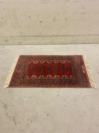 Vintage roter Orient Teppich Läufer Wandteppich