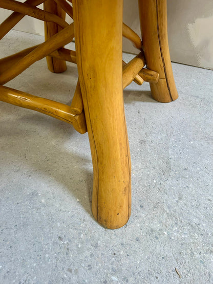 Rustikaler Gartentisch Teak Holz Esstisch rund massiv stabil