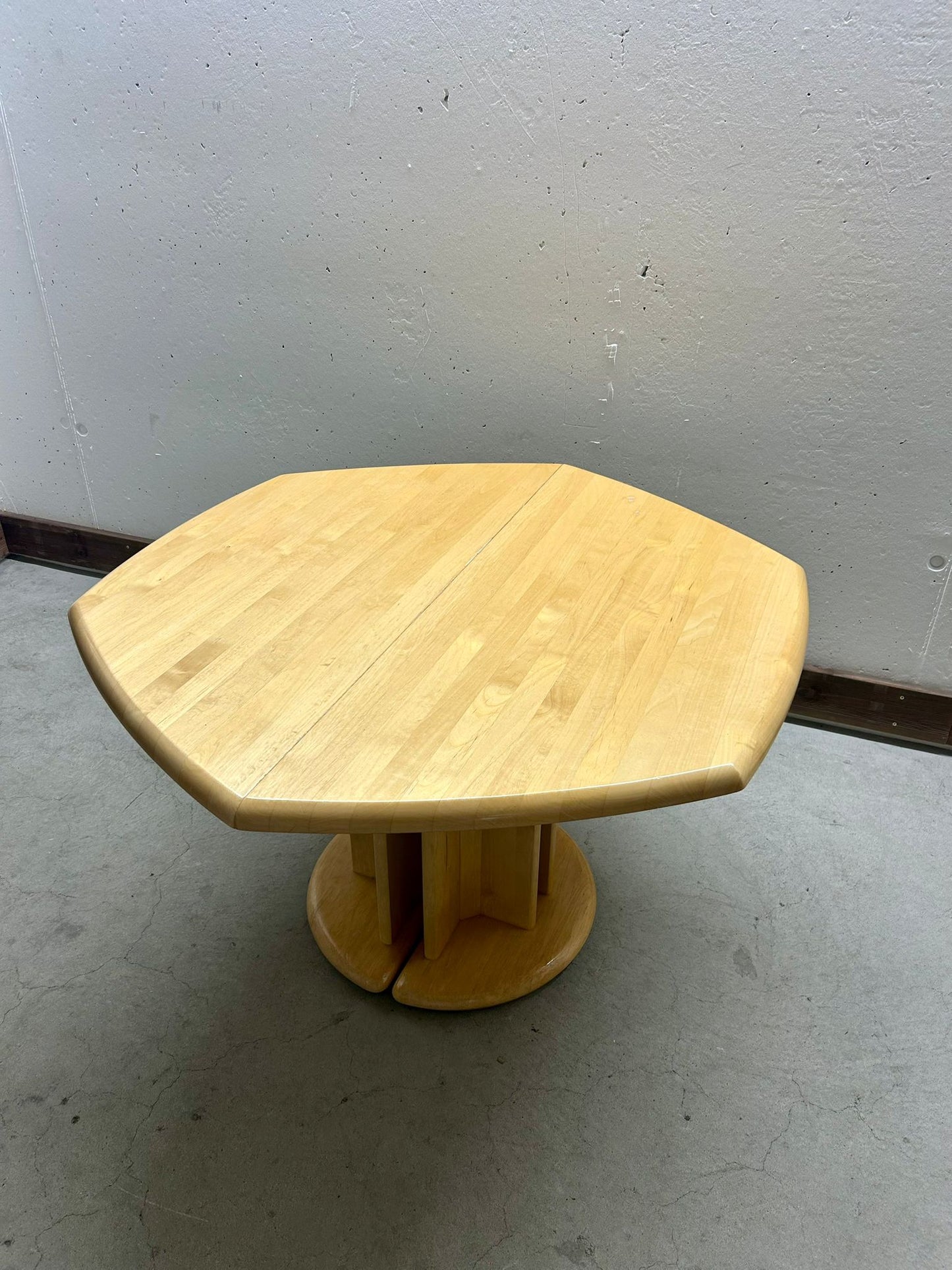 6 Eckiger Esstisch Erle mit 2 Einlegeplatten stabil Tisch