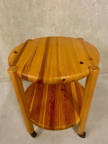 Beistelltisch"Rainer Daumiller" Kiefernholz, Rollen, Holz