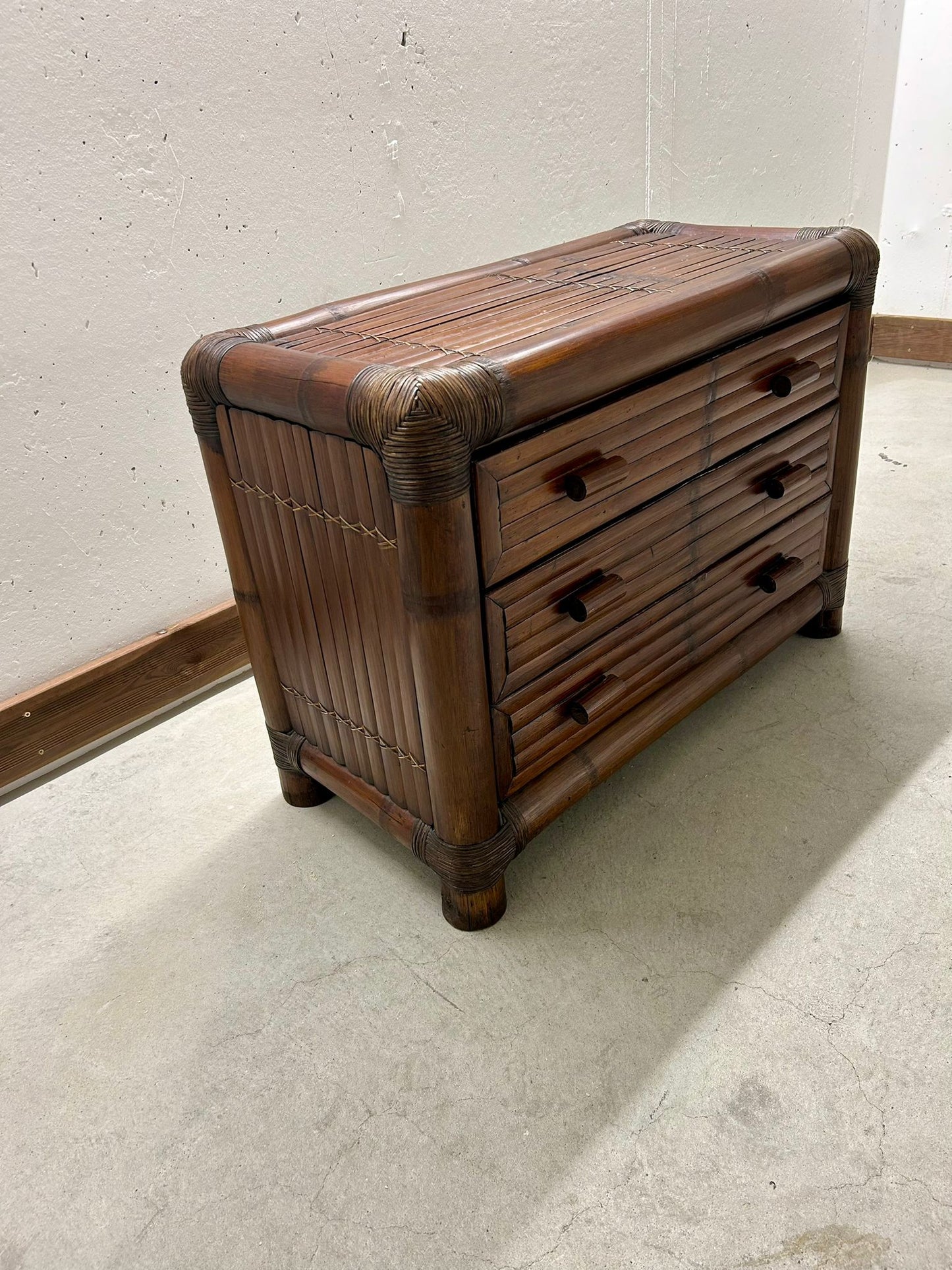 Italienische Kommode aus Bambus und Rattan 1960er
