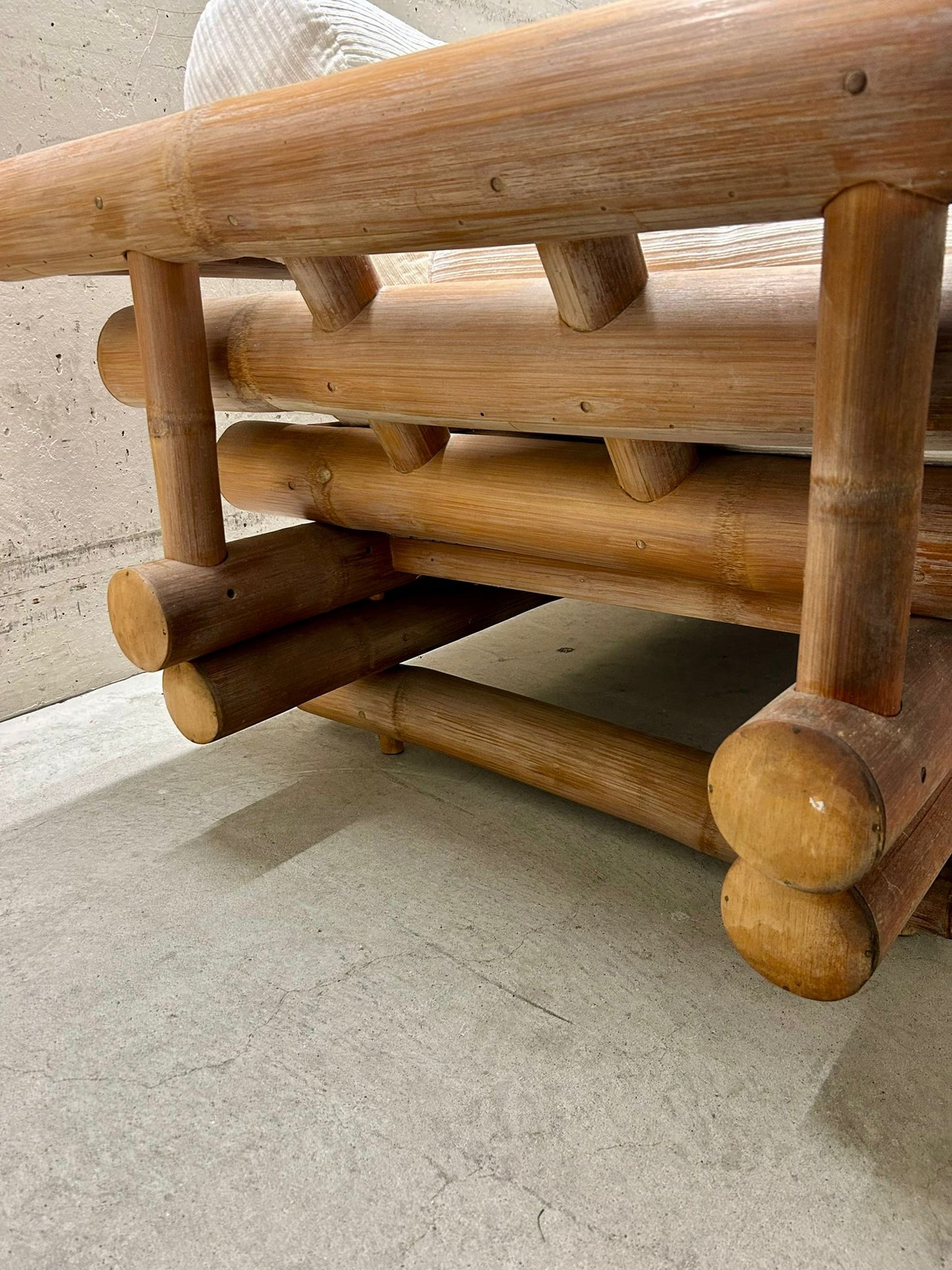 Skulpturales Bambus-Rattan-Sofa, 1970er Jahre
