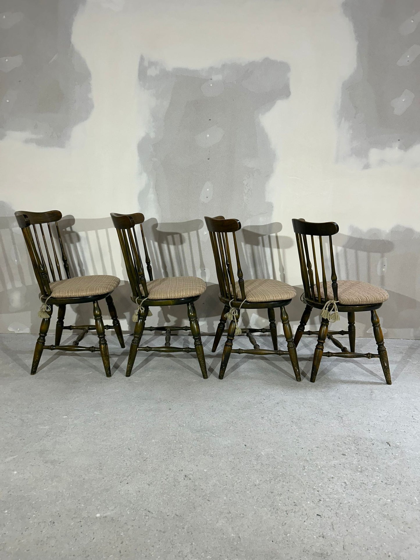 4er Set Stühle "Nesto" Vintage Skandi-Stil Mid Century Holz