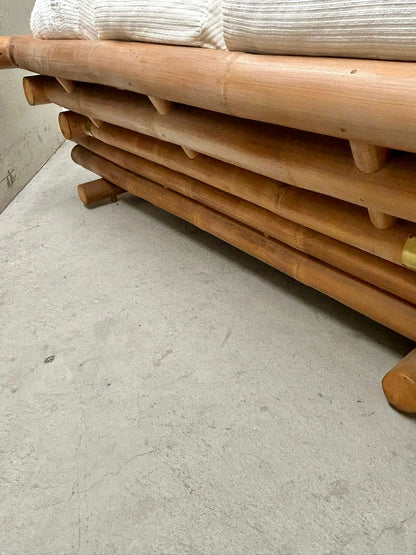 Skulpturales Bambus-Rattan-Sofa, 1970er Jahre