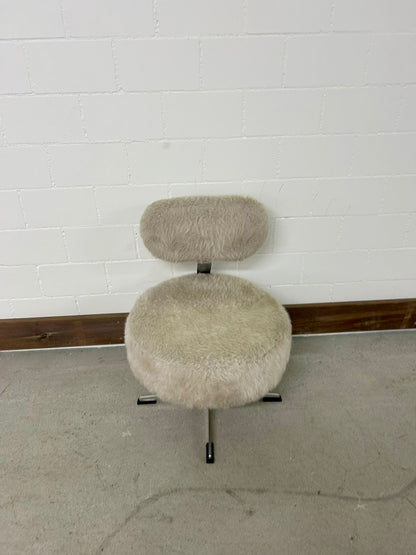 70er Jahre Mid Century Plüschsessel Schminksessel Flokati