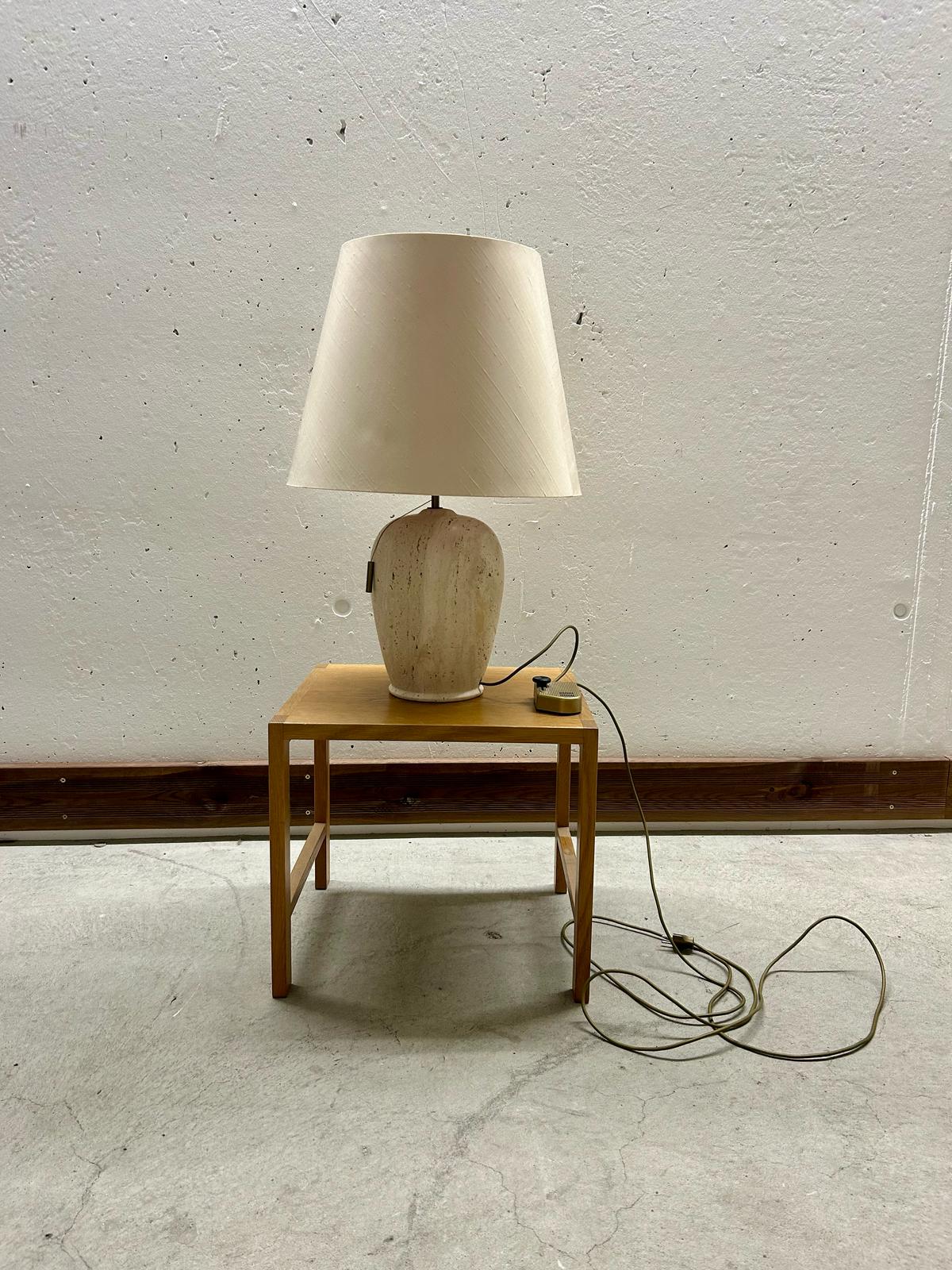 Seltene Tisch Lampe Travertin Vintage 60er, Made in Italy
