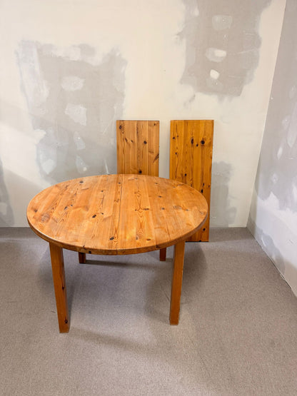 Runder Esstisch aus Kiefernholz mit 2 Einsatzplatten