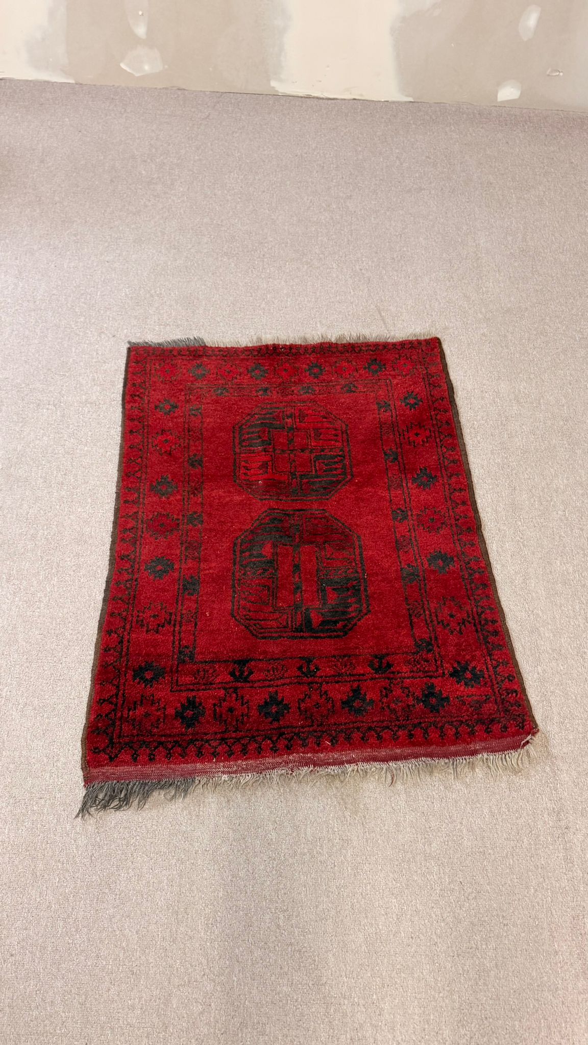 Vintage Orientteppich aus Afghanistan Dunkelrot Göl-Muster
