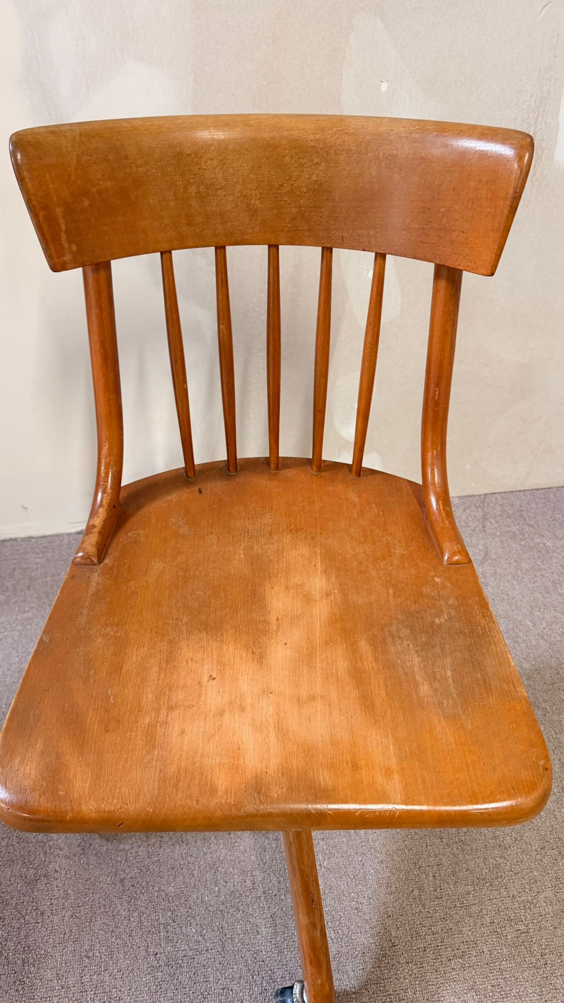 Vintage Bürostuhl aus Holz auf Rollen Giroflex, Schweiz 1961
