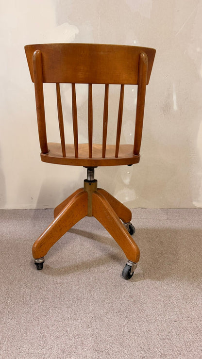 Vintage Bürostuhl aus Holz auf Rollen Giroflex, Schweiz 1961