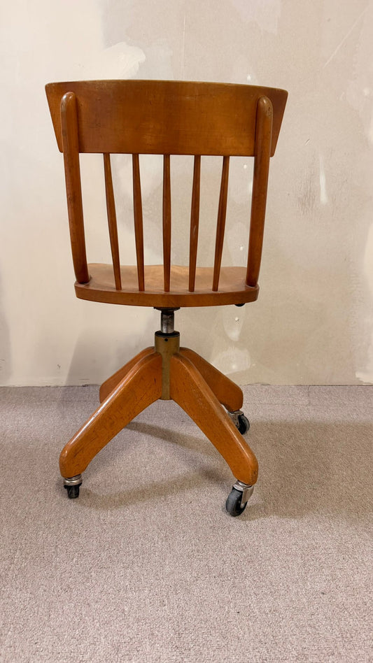 Vintage Bürostuhl aus Holz auf Rollen Giroflex, Schweiz 1961