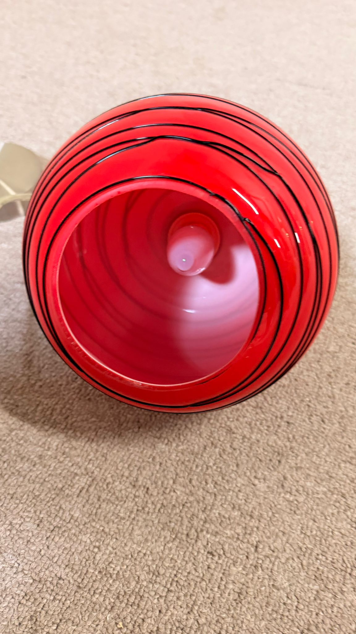 Rote retro Glas Hängeleuchte Kugellampe Pendellampe