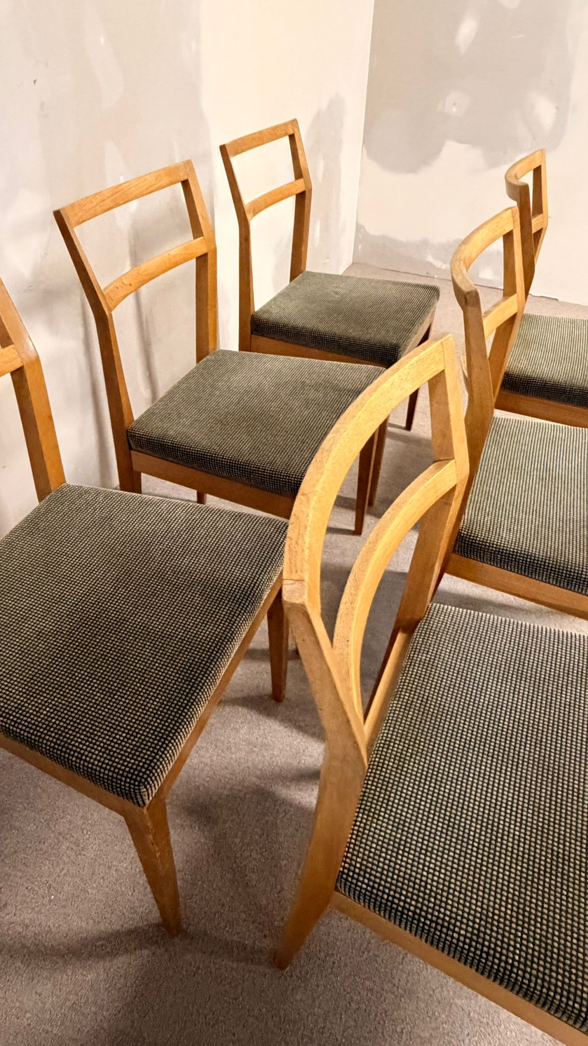 6er Set Mid Century dänische Esszimmerstühle Teakholz