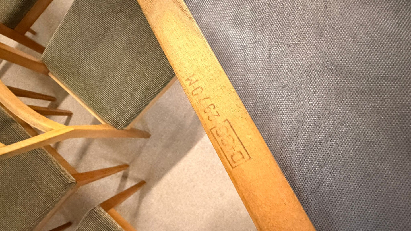 6er Set Mid Century dänische Esszimmerstühle Teakholz