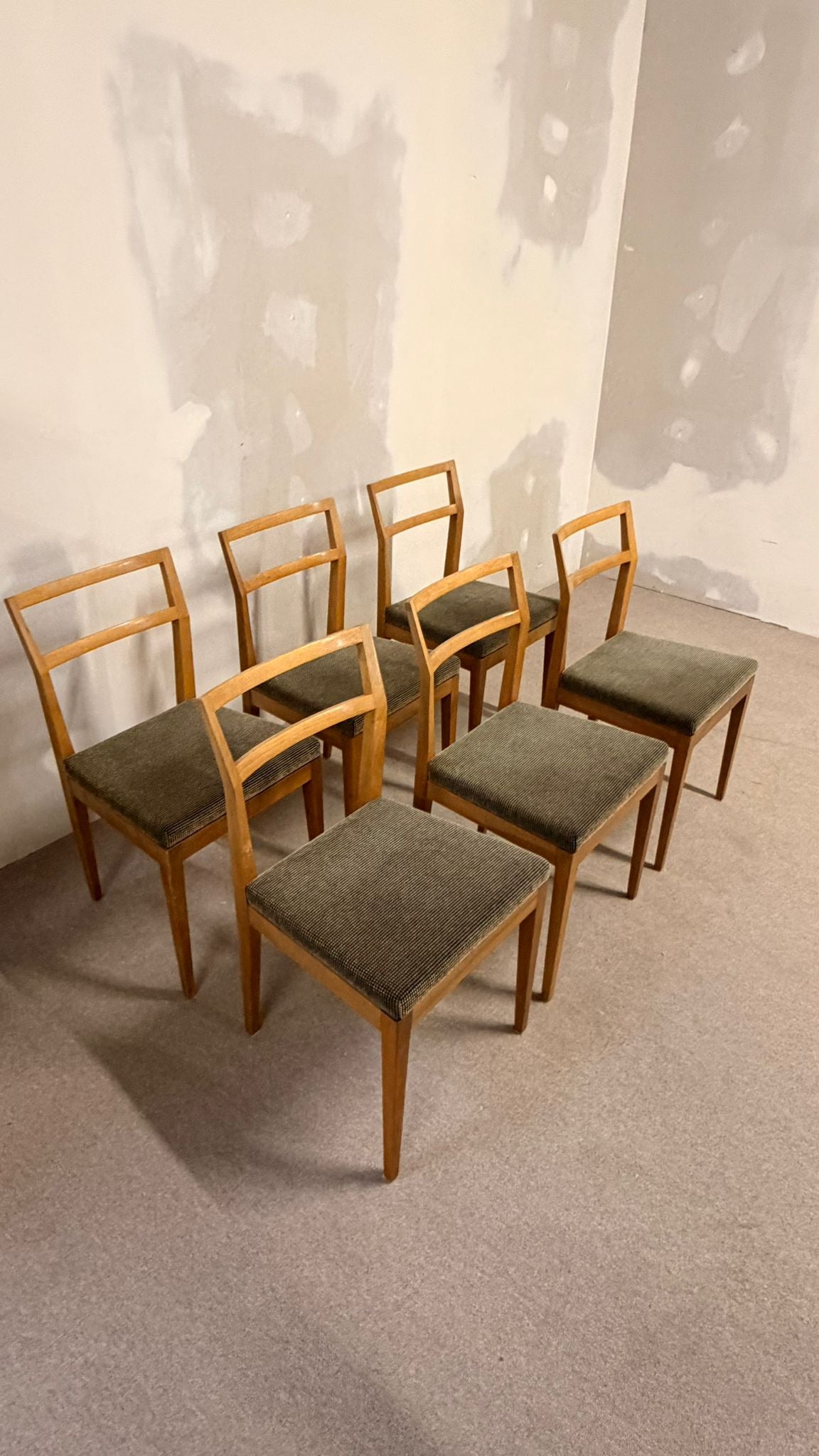 6er Set Mid Century dänische Esszimmerstühle Teakholz