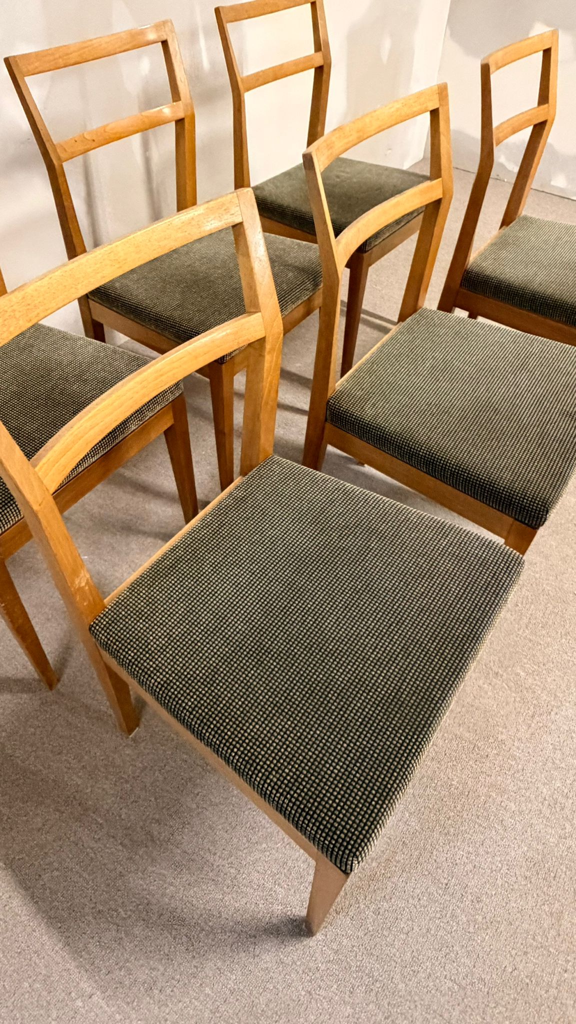 6er Set Mid Century dänische Esszimmerstühle Teakholz