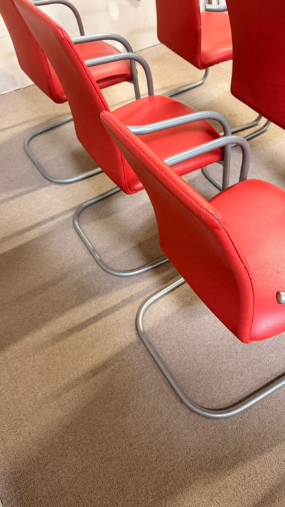 6er Set Effezeta Italia Design Freischwinger Stühle