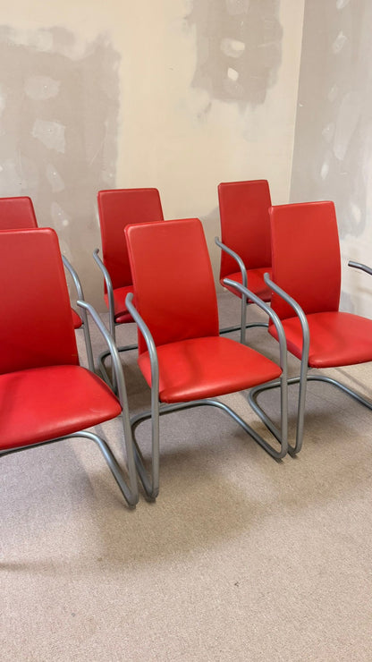 6er Set Effezeta Italia Design Freischwinger Stühle