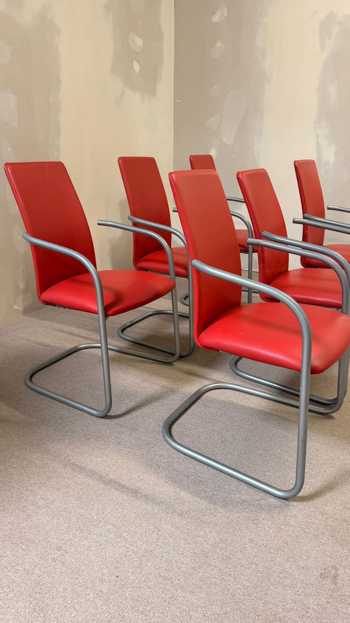6er Set Effezeta Italia Design Freischwinger Stühle
