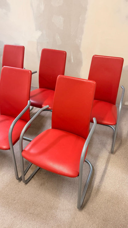 6er Set Effezeta Italia Design Freischwinger Stühle