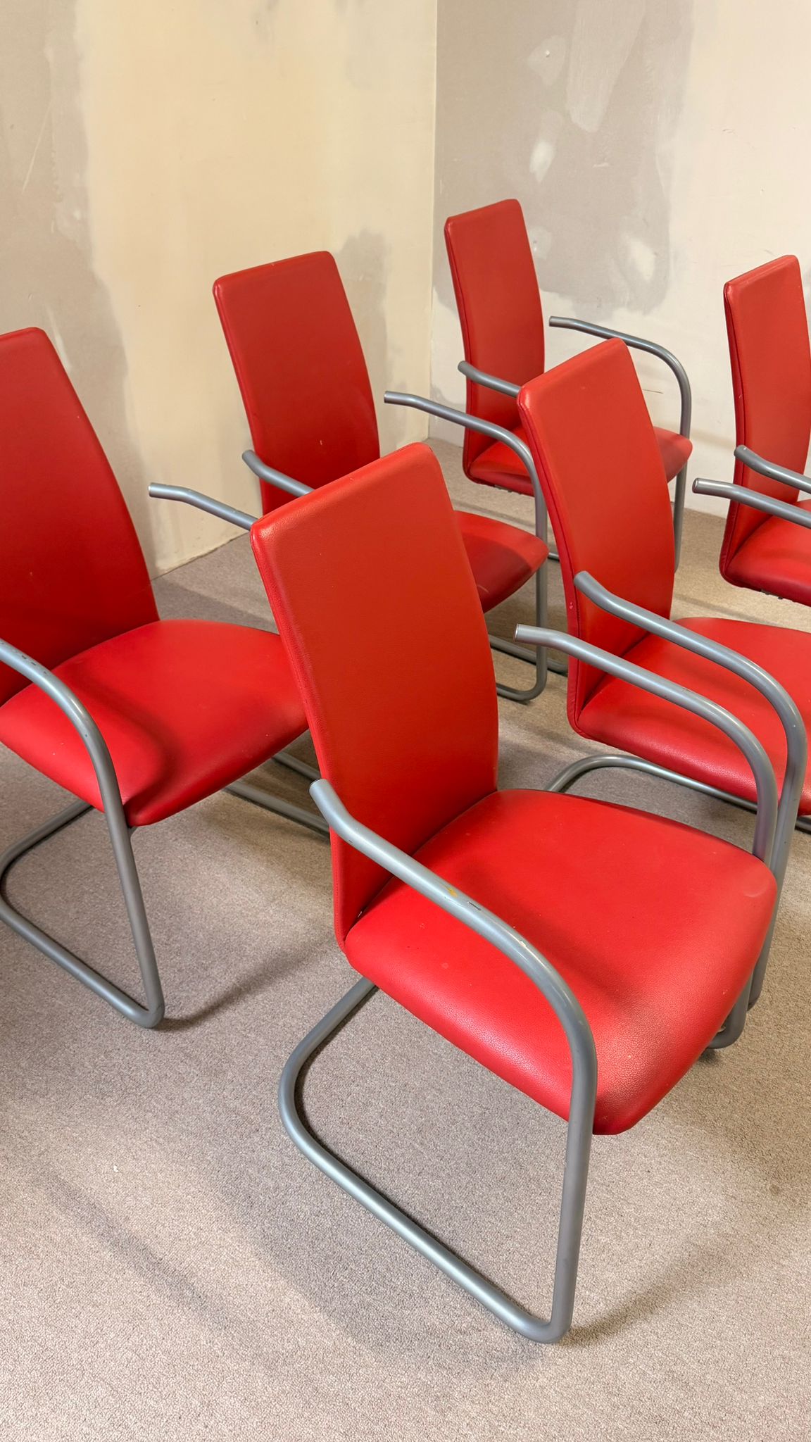 6er Set Effezeta Italia Design Freischwinger Stühle