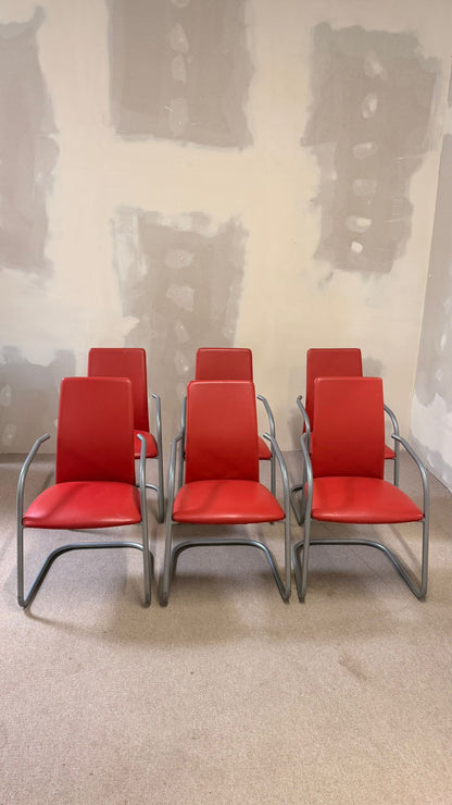 6er Set Effezeta Italia Design Freischwinger Stühle