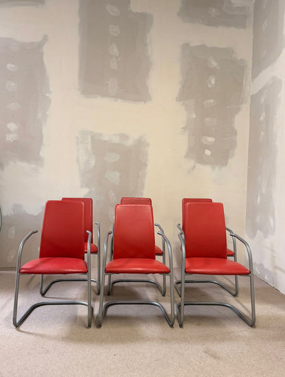 6er Set Effezeta Italia Design Freischwinger Stühle