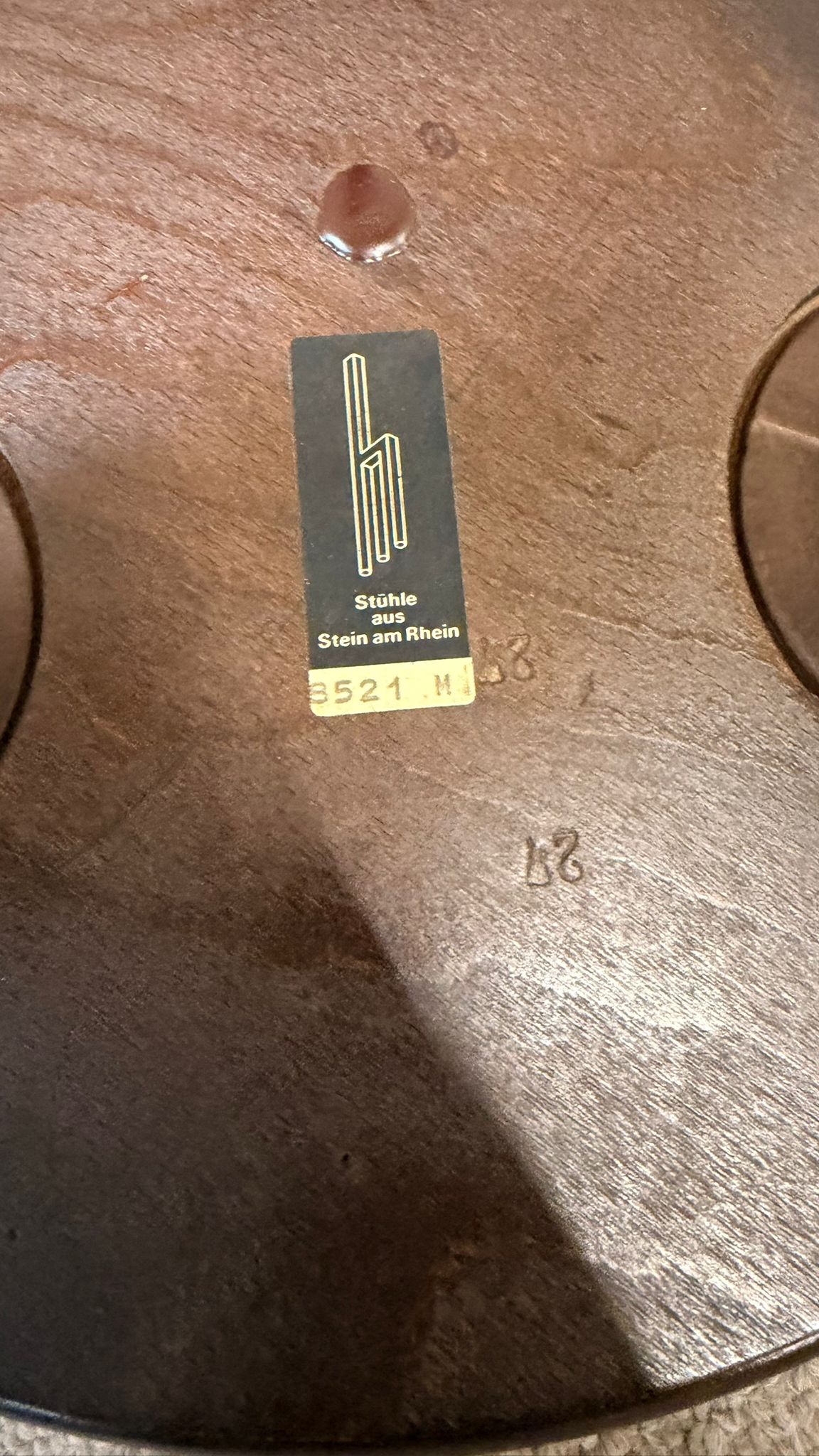 Ikonischer runder Bruno Rey Hocker für Dietiker 70er braun