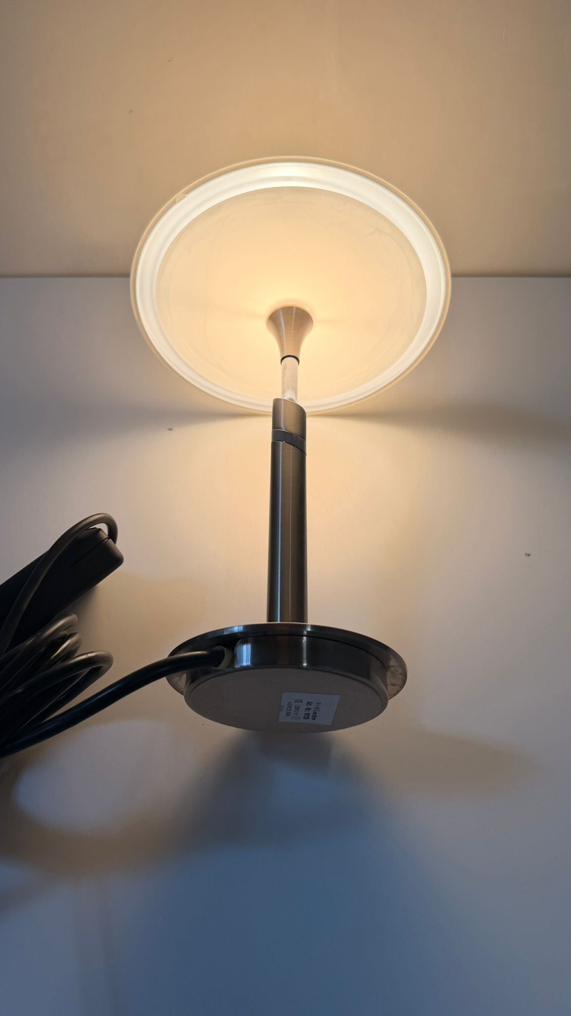 B + M Tischlampe Chrom matt/poliert Pilzlampe 90er Jahren
