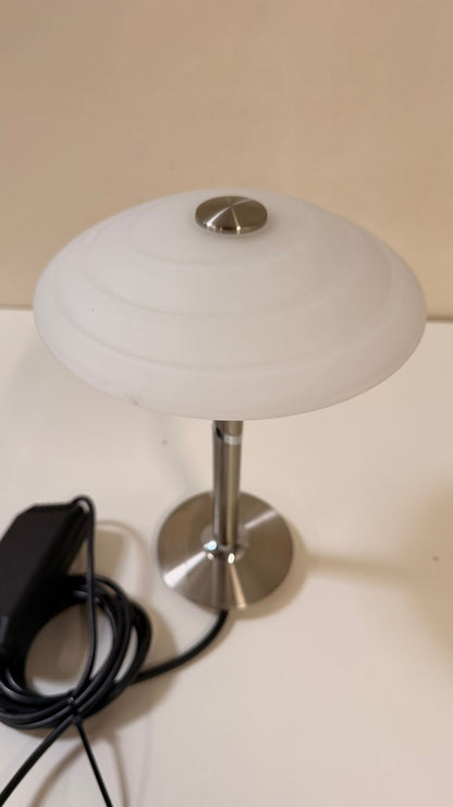 B + M Tischlampe Chrom matt/poliert Pilzlampe 90er Jahren