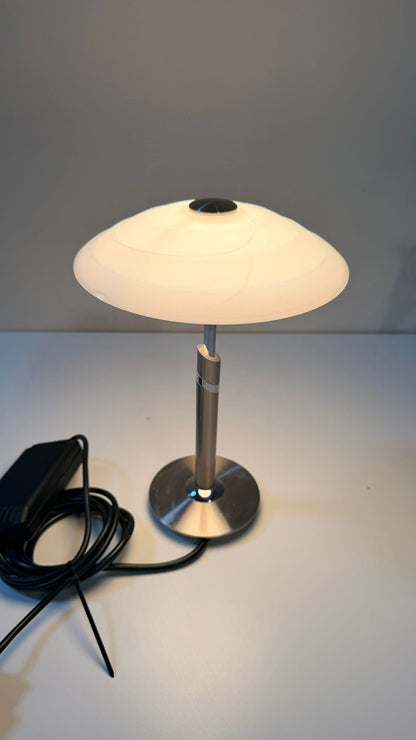 B + M Tischlampe Chrom matt/poliert Pilzlampe 90er Jahren