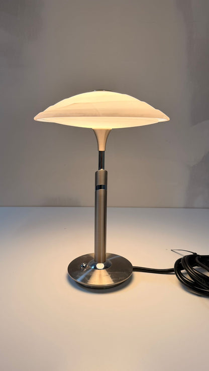 B + M Tischlampe Chrom matt/poliert Pilzlampe 90er Jahren