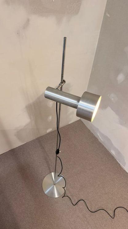 70er Vintage Aluminium Stehlampe, minimalistische Spotlampe